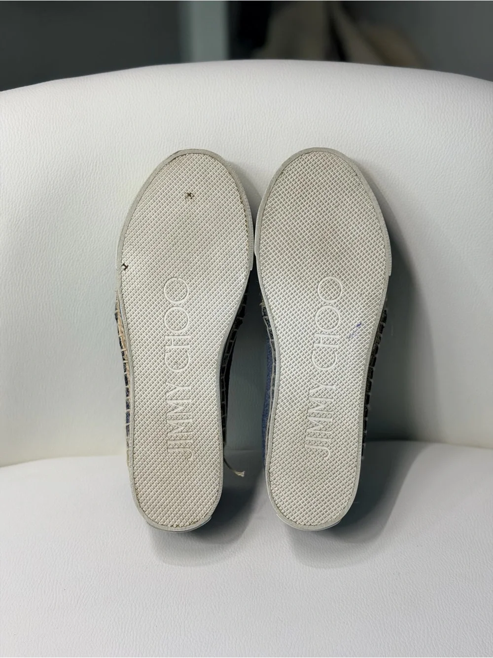 Jimmy Choo Navy Blue Slip-On Espadrilles
